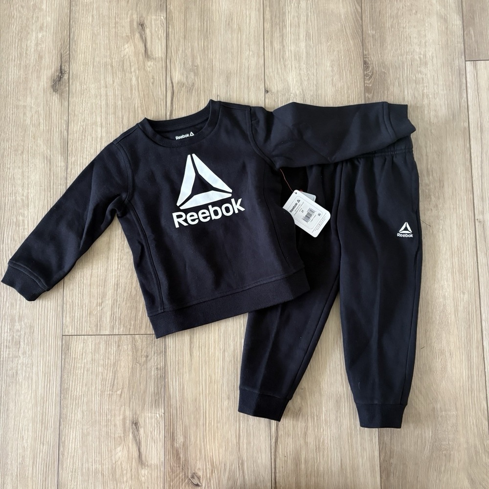 Reebok Crewneck Sweatpants 2 Piece Set Toddler 2 Fleece Logo Tracksuit Jogger